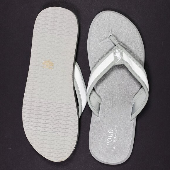 NWT Polo Ralph Lauren Men\'s Pony Flip Flop Sandals — Grey | Size [11 / 12]